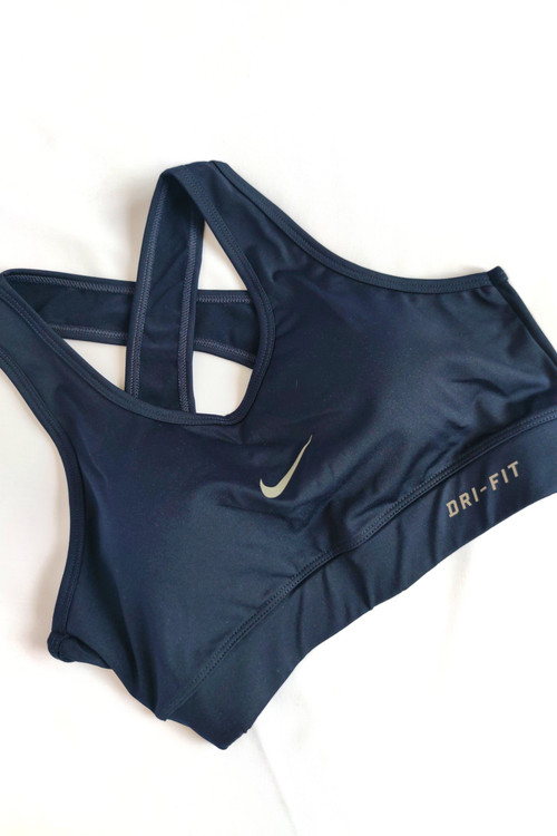 نیم تنه ورزشی ضربدری سرمهای | تحویل سریع